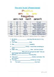 English worksheet: The verb to be and prepositions