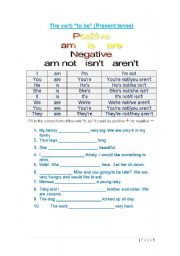 English Worksheet: The verb to be and prepositions