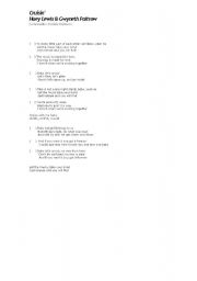 English worksheet: Song - Cruisin Huey Lewis & Gwyneth Paltrow