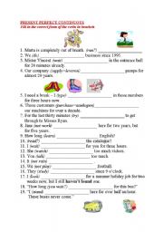 English Worksheet: Present Perfect Continuous