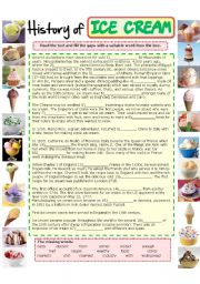 English Worksheet: History of ICE CREAM