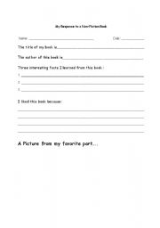 English Worksheet: Book Report