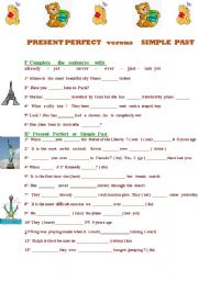 English Worksheet: Present  Perfect  versus  Simple  Past : revision