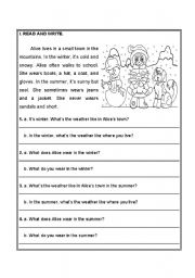 English Worksheet: Reading comprehension