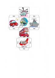 English Worksheet: transportation dice