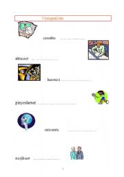 English Worksheet: occupations