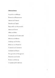 English Worksheet: Vocabulary - Differences between certain words