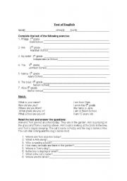 English worksheet: grammar activity