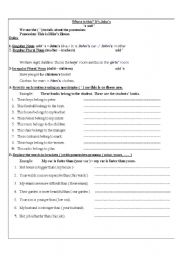 English worksheet: possessive