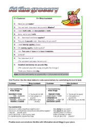 English Worksheet: At the grocery