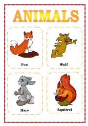 English Worksheet: flashcards animals (part three)