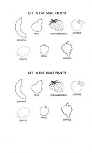 English worksheet: Lets eat some fruit!