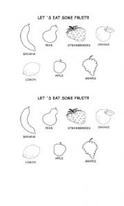 English Worksheet: Lets eat some fruit!