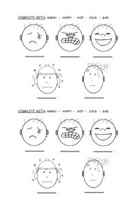 English Worksheet: Feelings!  Let s complete!