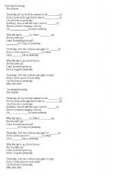 English Worksheet: Song Beatles: Yesterday