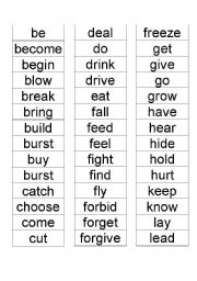 English Worksheet: Irregular past tense verbs