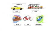 English worksheet: Means of transportation