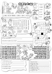 English Worksheet: FARM ANIMALS ACTIVITIES