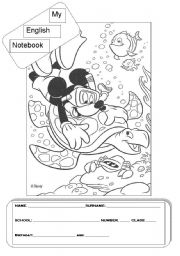 English Worksheet: My English Notebook (for small boys)