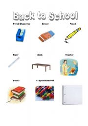 English worksheet: Back to school