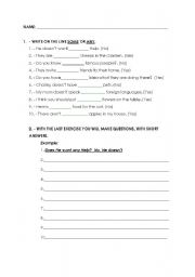 English worksheet: Some and Any