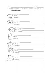 English Worksheet: Illnesses