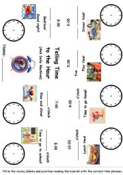 English Worksheet: Editable Time and Daily Routines with Elmo Minibook #2 of 3