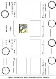 English Worksheet: Editable Time and Daily Routines with Elmo Minibook #3 of 3: Own Book