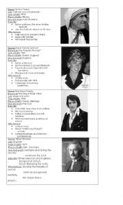 English Worksheet: Famous people biographies