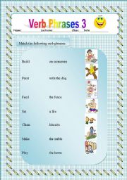 English worksheet: Verb Phrases 3