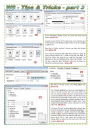 English Worksheet: Worksheets - Tips and Tricks - Layout, borders and WordArt - Tutorial in 27 steps (part 3)