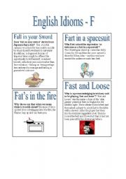 English Worksheet: English Idioms - F