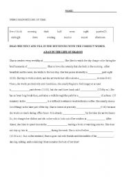 English Worksheet: PREPOSITIONS OF TIME