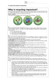 English Worksheet: Recycling rubbish