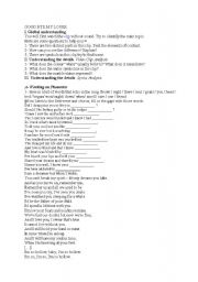 English worksheet: GOOD BYE MY LOVER