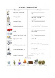 English Worksheet: LIFE IN THE PAST