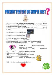 English worksheet: present perfect or past simple