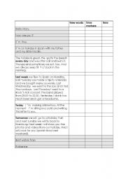 English worksheet: Letter from my holiday