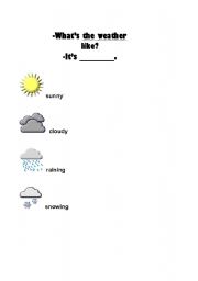 English worksheet: Basic weather phrases