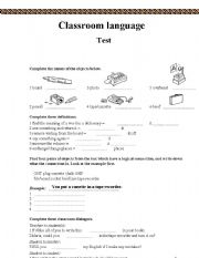 English worksheet: Classroom language Test