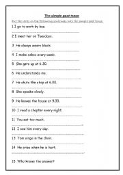 English worksheet: the past simple 