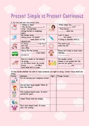English Worksheet: Present Simple VS Present Continuous
