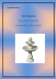 English worksheet: Lesson Plan for Poem : The fountain
