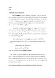 English Worksheet: Poem about responsibility