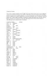 English Worksheet: List of Collective Nouns