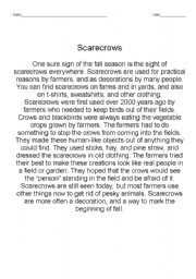 English worksheet: scarecrow