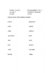 English Worksheet: Nouns