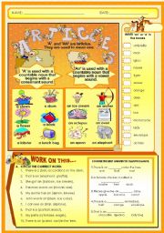 English Worksheet: ARTICLES