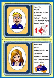 PERSONAL IDENTIFICATION - SPEAKING CARDS