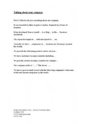 English worksheet: Talking about your company
